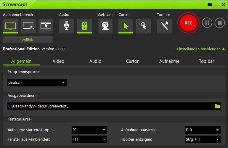 屏幕捕捉录制工具 | ASCOMP Screencapt Pro v2.003 绿色版