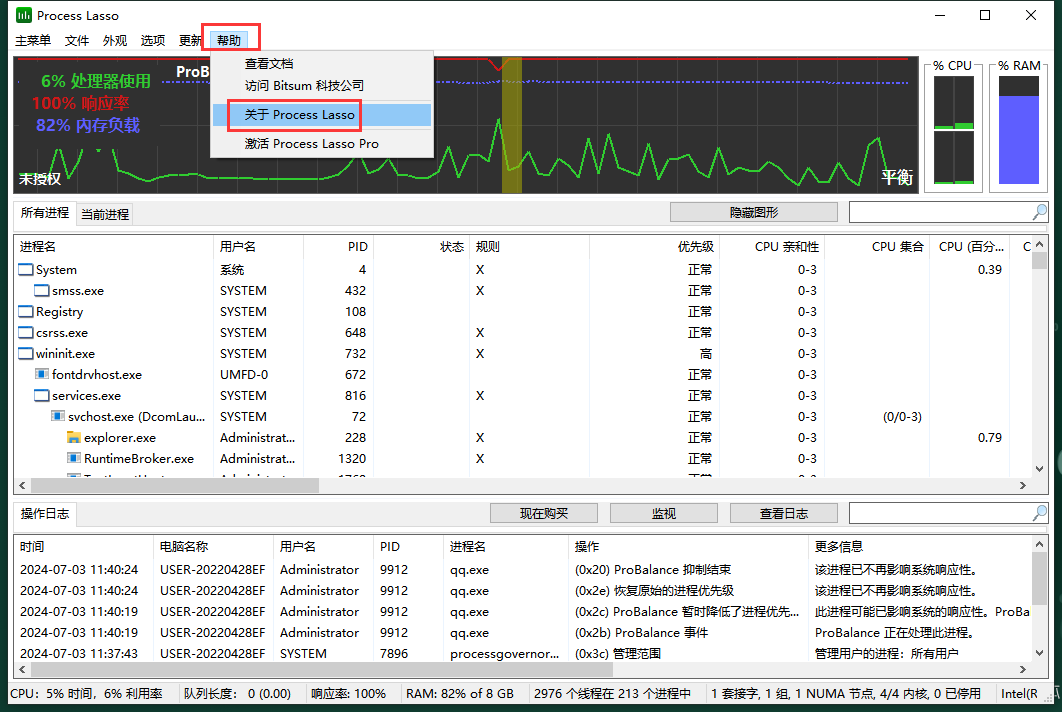 Process Lasso Pro v15.1.1.26 (进程优化工具) 中文绿色便携版