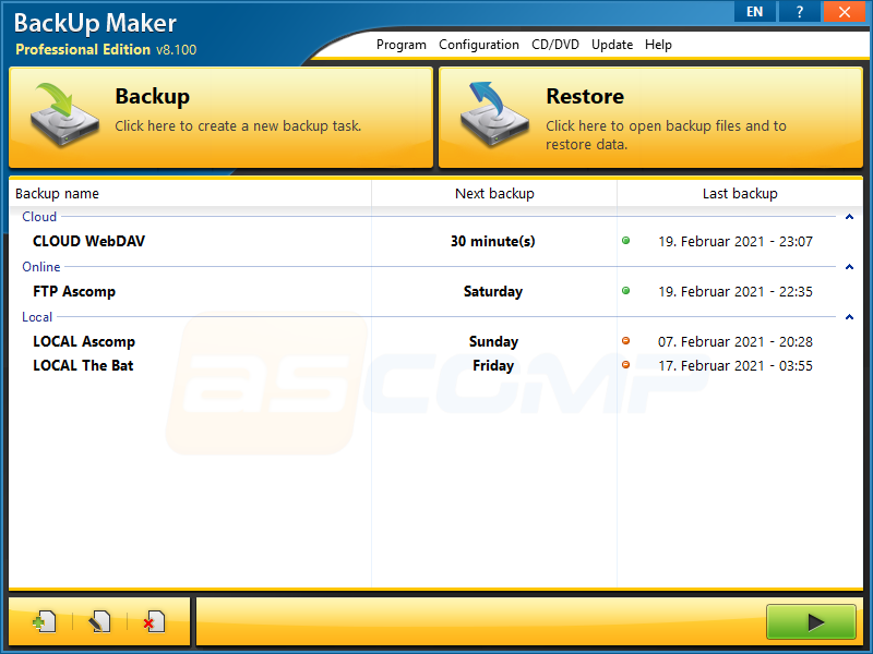 数据备份工具 | ASCOMP BackUp Maker Pro v8.314 便携版
