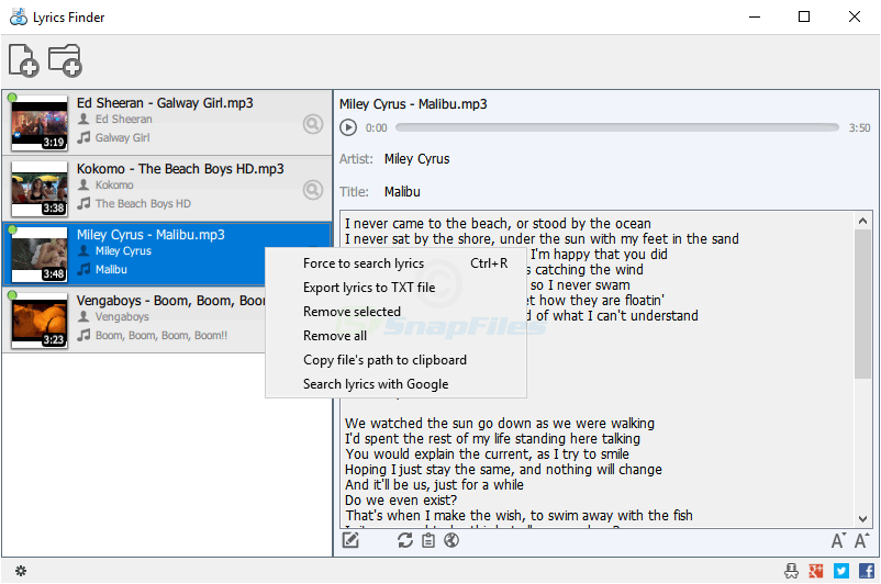 查找歌词软件 | MediaHuman Lyrics Finder v1.6.3(1021) 绿色版