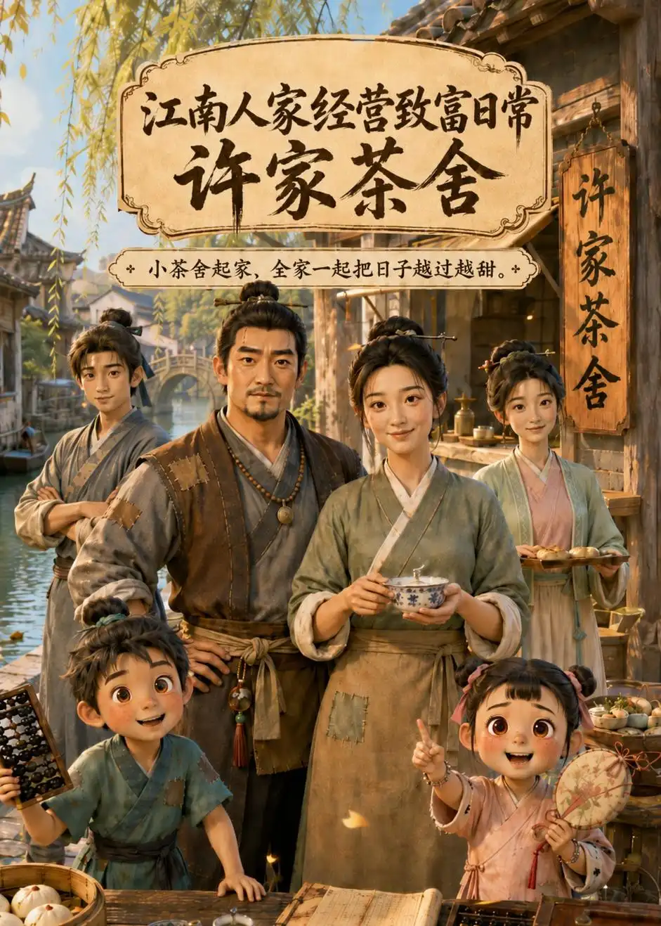 江南人家经营致富日常：许家茶舍&江南人家经营致富日常许家茶舍（74集）AI短剧 (2026)全集免费在线观看 - 第一搜