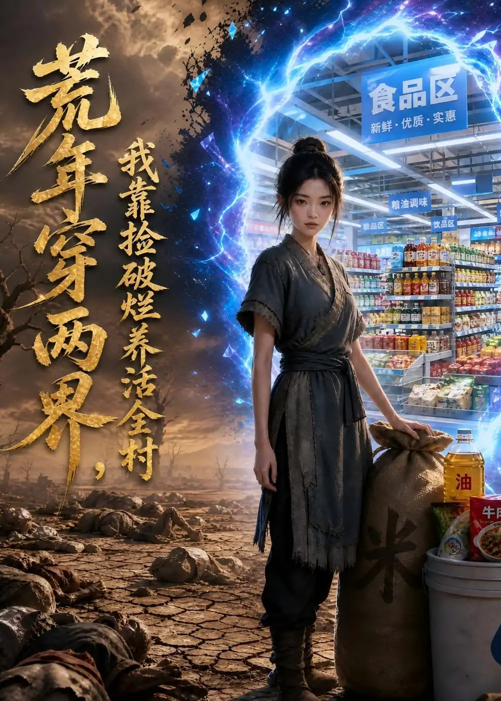 《荒年穿两界,我靠捡破烂养活全村&荒年穿两界我靠捡破烂养活全村(90集)AI短剧》短剧全集免费在线观看-CD网盘社