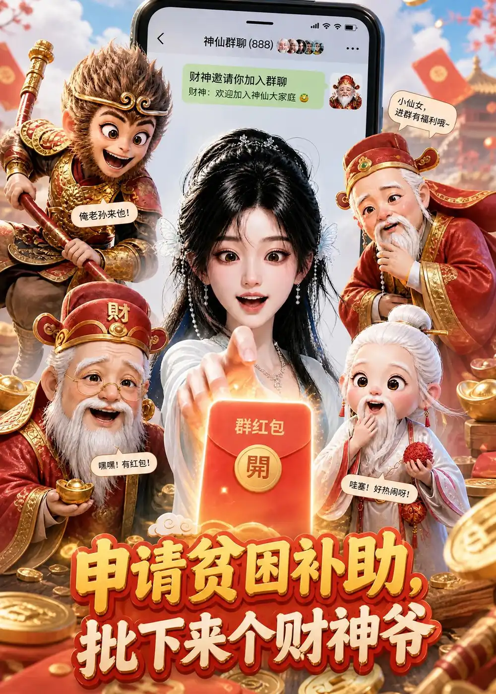 申请贫困补助，批下来个财神爷&申请贫困补助批下来个财神爷（112集）AI短剧全集免费在线观看 - 第一搜